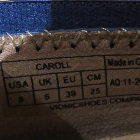 VIONIC Caroll Leather Comfort Slip On Ballet Flats Shoes in Navy - Size US 8 - Picture 13 of 13